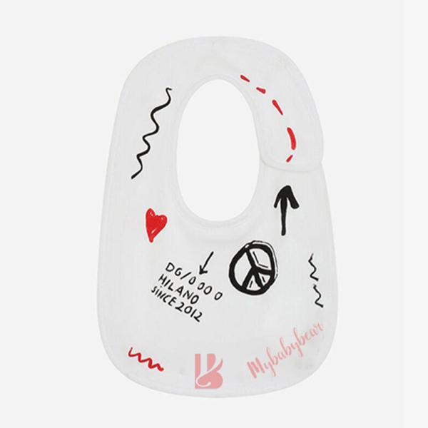 Customized label print logo infant cotton long sleeve baby girl's boy's button romper bib hat 3 pieces set