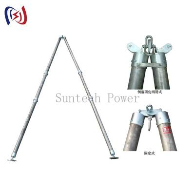 Heavy Duty A-Shape Tubular Gin Pole For Transmission Tower Construction