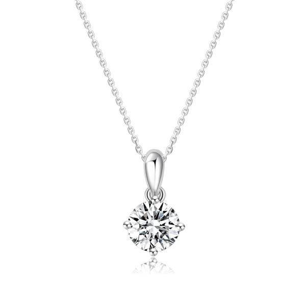 Classic Design 18k Gold Lab-Grown Diamond Pendant Four Claws Pendant White Diamond Jewelry Daily Style
