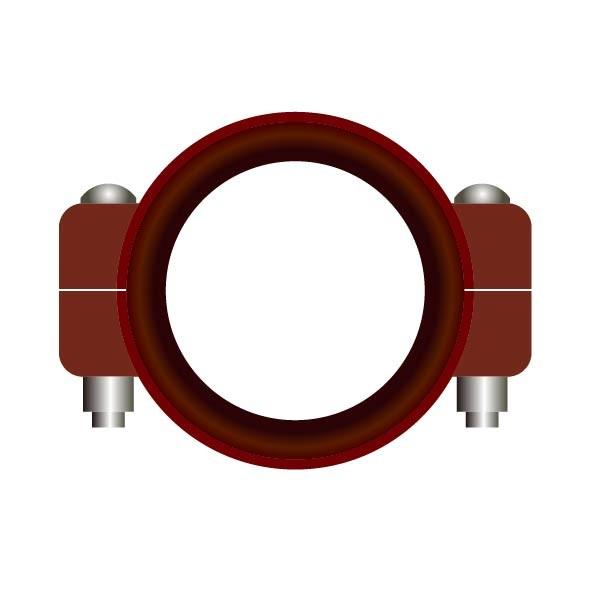 Red 150mm Two Bolt Couplings Rubber Gasket Coupling