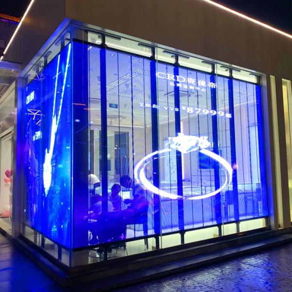 Super Bright Clear Curtain Video Wall Panel P2.6 P2.8 P3.91 Transparent Led Screen for Exhibition Showroom Advertising Display