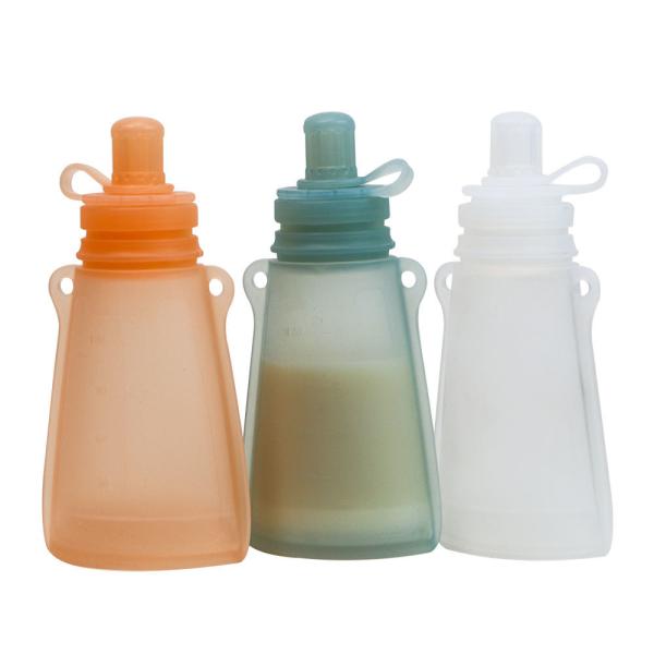 Reusable Food-Grade Silicone Baby Feeding Products Breast Milk Spray Storage Bags