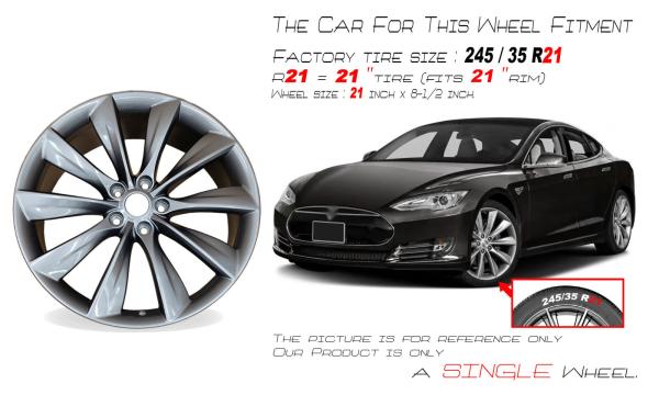 21 21X8.5 Front or Rear Wheel For Tesla Model S 2012-2017 OEM Quality Rim 98727