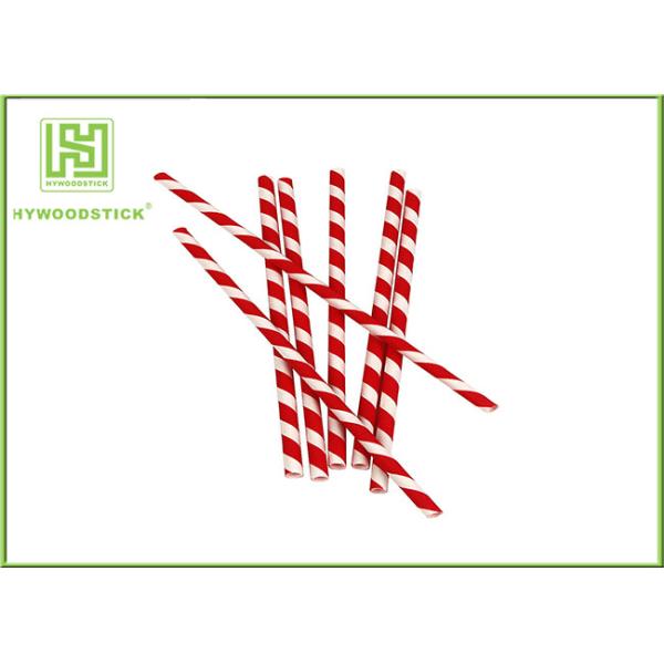 Christmas Festival Striped Paper Straws , Colorful Flexible Paper Cocktail Straws