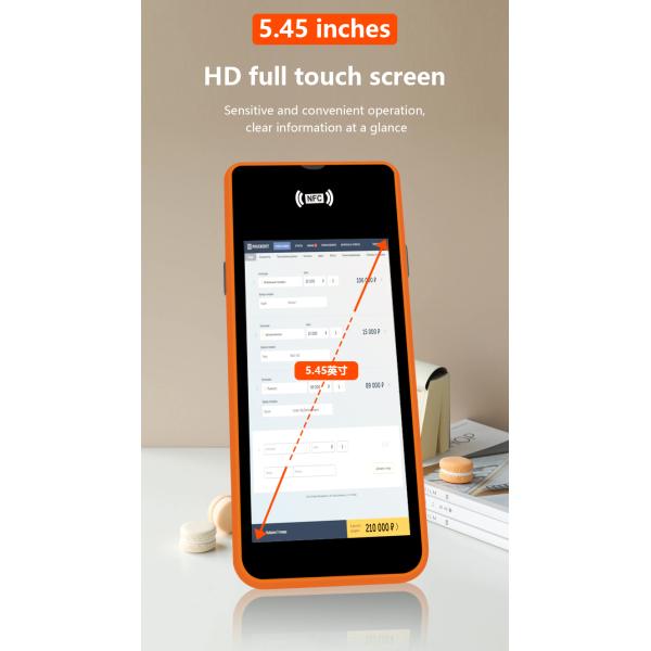 5.45inch Android Systems Mobile Pos Machine Handheld Smart Cashier Terminal with Printer Output Type Monochrome and Wifi