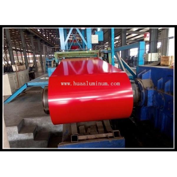 RoHS Red 1300mm Wide Coated Aluminium Coil With Brushed Surface
