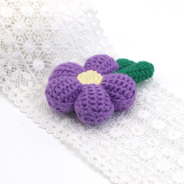 3D Doll Key Chain Purple Wool Manual Flower For Clothes OEM ODM