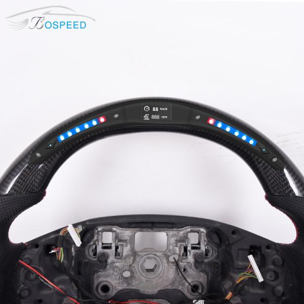 2022 Custom LED Land Rover Defender Steering Wheel Carbon Fiber Black Leather