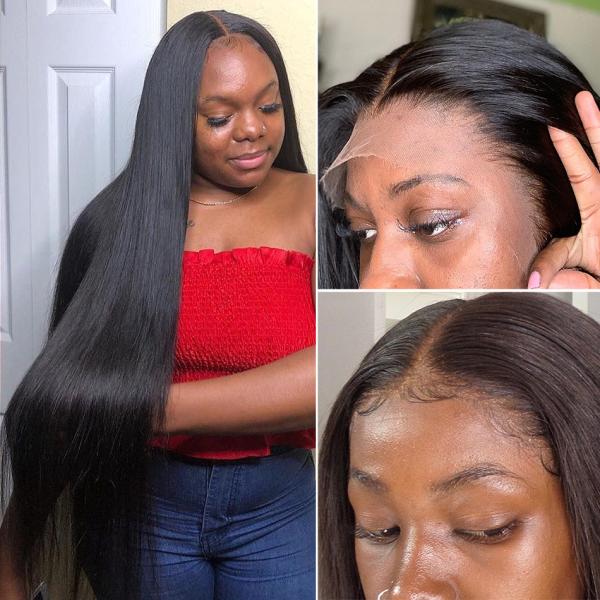 Linha fina natural peruca da parte dianteira do laço do cabelo humano de 100 por cento com cabelo do bebê nenhum emaranhado