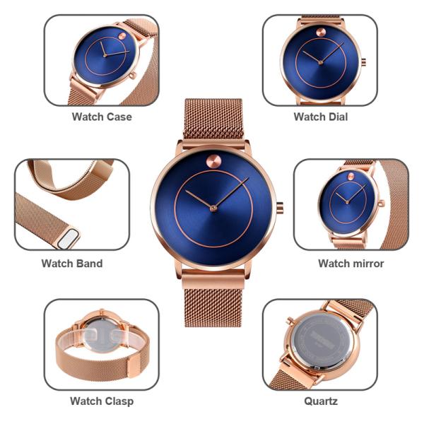 ODM Stainless Steel Quartz Wrist Watch , Stainless Steel Water Resistant Watch