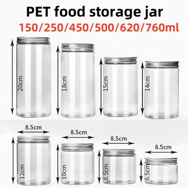 Household Food Storage Jar With Matched Plastic Cap Customization Size/shape