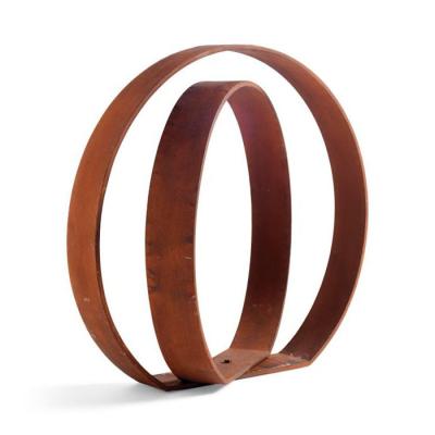 Jardim de aço Ring Hoop Sculpture de Ring Circle Garden Art Corten do grande metal rústico