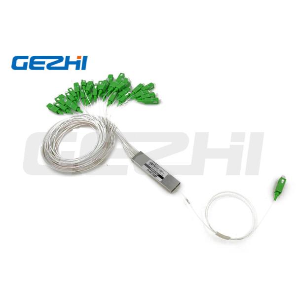 SC APC 1x32 Optical PLC Splitter Steel Tube Type with G657A1 Fiber for FTTH Applications