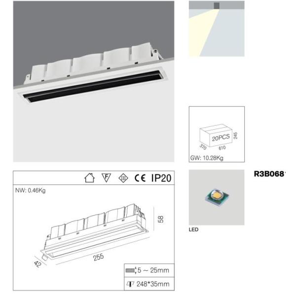 21 Watt LED Wall Washer Lights 10 Head Warm White 3000K CRI90
