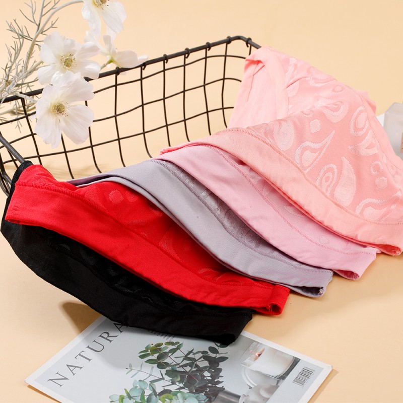 Direct Sale Soft Breathable Panties Everyday Wear Stretchy Elastic Underwear Jacquard Design Women Girls Comfortable