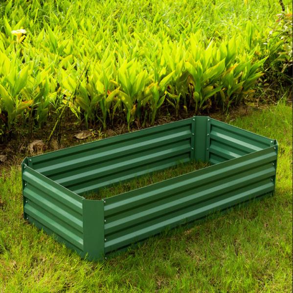 Metal Raised Garden Bed for Vegetables Large Planter Box Steel Gardening Kit Outdoor Herb  Green 6x3x1ft