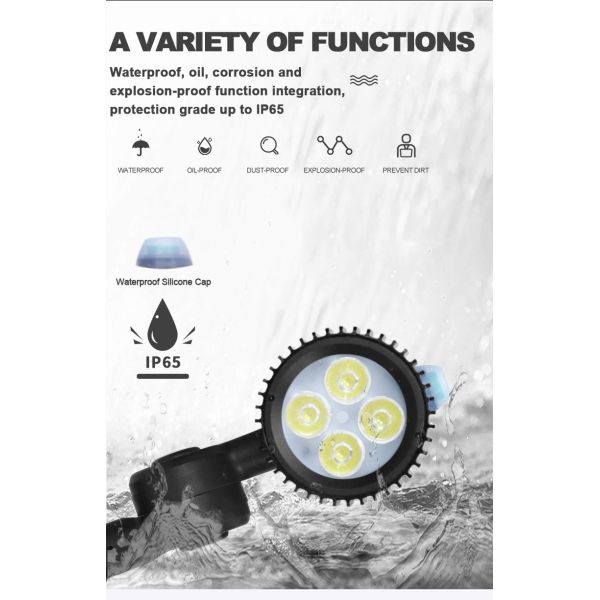 Lámpara de trabajo de cuello de cisne ajustable, portátil, con brazo corto, luz LED para máquina