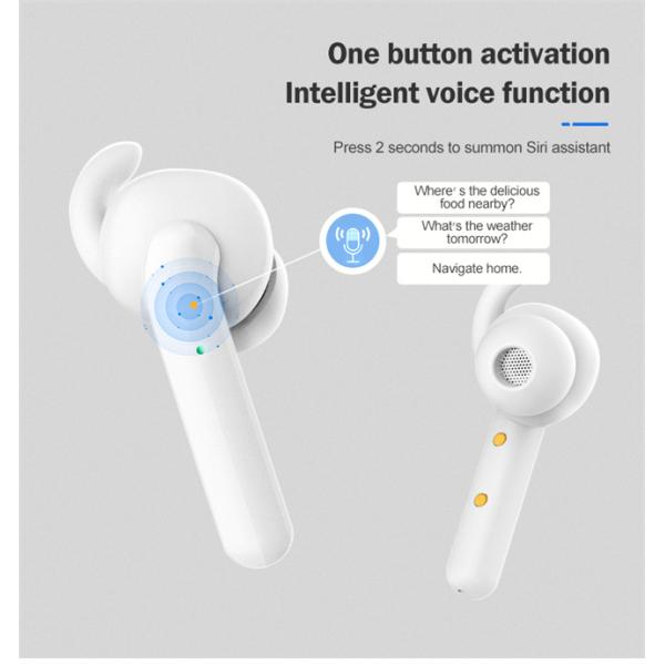 Black White Waterproof Bluetooth Earphones 55mAh TWS True Wireless Stereo Earbuds