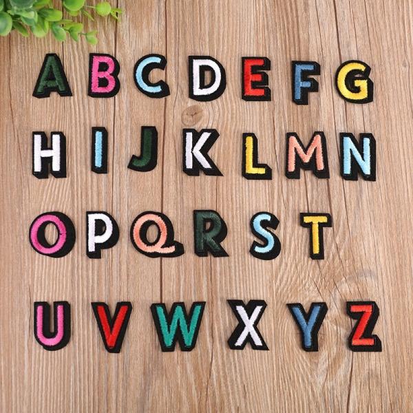 A - Z English Alphabet Embroidered Iron On Patch For Clothing