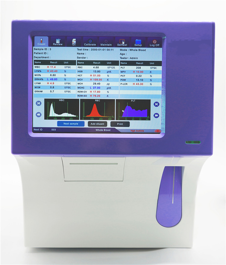 Clinical Analytical Fully Automatic Hematology Instruments Blood Cell Analyzer Comite Plus Fully Automatic Hematology Analyzer CMT-800