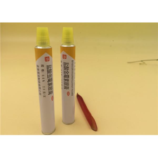 13.5mm Squeeze Aluminum Eye Ointment Tube Customized , ISO / CFDA