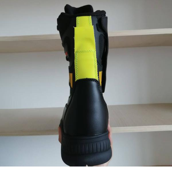 Botas de seguridad para bomberos de pieles de vacas negras