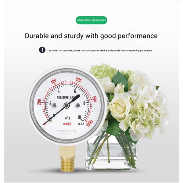 2.5 inch diaphragm micro air pressure manometer with 16KPa outlet pressure gauge made