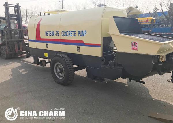 90m3/H Concrete Pump Trailer , Cement Pumping Machine Simple Operation