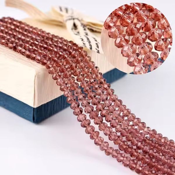 Glass Facetted Beads Lampwork Loose Round Glass Crystal Glass Rondelle Loose Beads