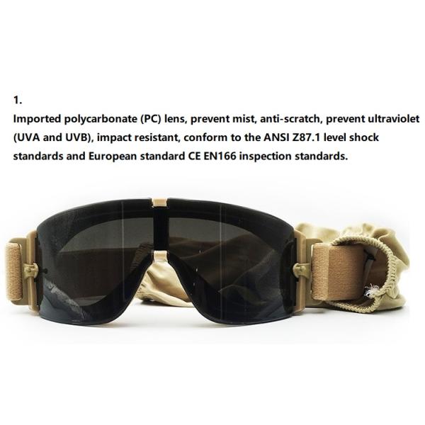 Polarized Tactical Military Goggles , Military Issue Prescription Glasses  TR90 Hunting