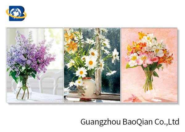 Waterproof 3D Wallpaper Image Flip Effect Beautiful Flower For Home Decoration