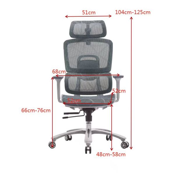 Aluminum Ergonomic Office Mesh Chair Revolving Height Adjustable