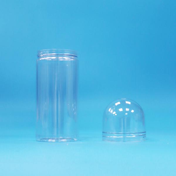 Unique Shape Food Grade Transparent Small Round Plastic PET Candy Jar Screw Lid