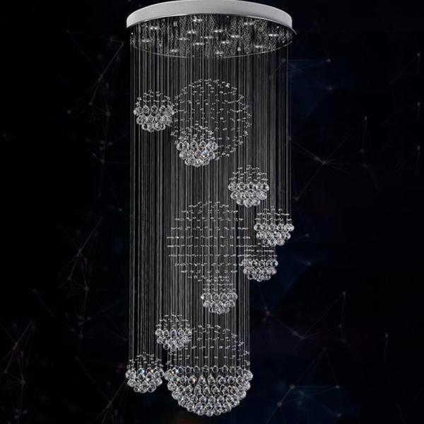 Long Crystal Chandelier Lighting Lustres Lampadari Modern Stage hallway light(WH-NC-24)