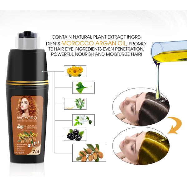 400ml 2 In 1 Cover White Gray Hair Dye Color Shampoo