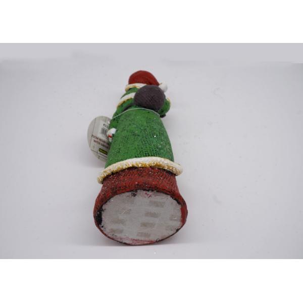 Christmas Santa Figurines , Polyresin Santa Claus Figurines JOY Hollow With LED Light