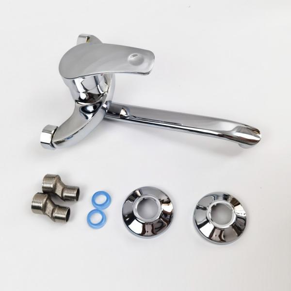 Wall Mount Zinc Shower Head Hot And Cold Basin Taps 1.0mpa