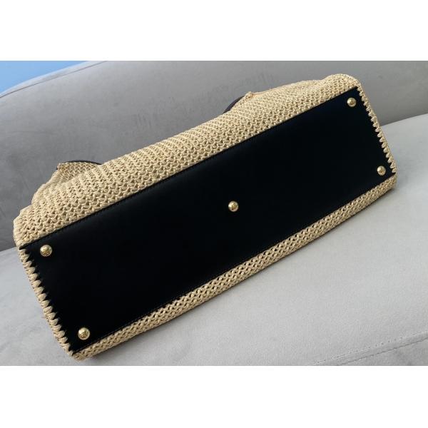 Peekaboox Apricot 41cm Hand Woven Tote Bag Lazy French Style