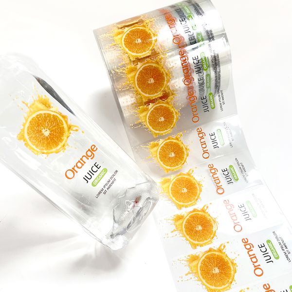 High Quality Customized Personalized Adhesive Juice Drink Waterproof Transparent Paper Sticker