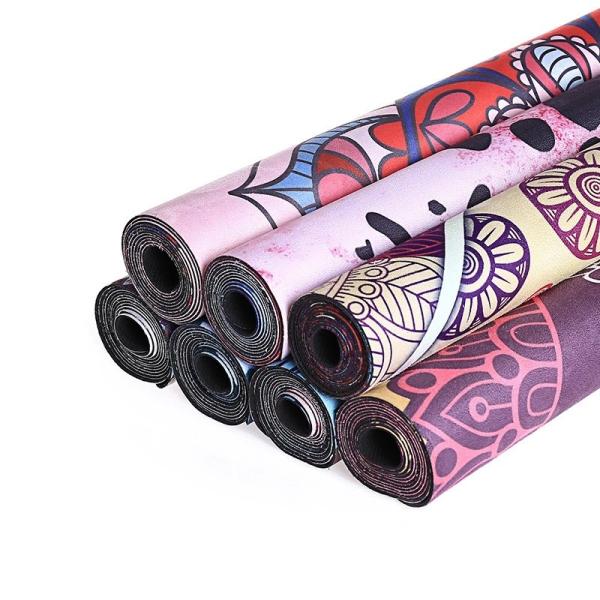 Travel Yoga Mat/Eco Friendly Material  Ultra Thin Microfiber Printing Natural Rubber Yoga Mat 1.5mm,foldable Mat