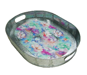 Recycled 410x390x55Hmm Oval Portable Iron Tray ISO9001