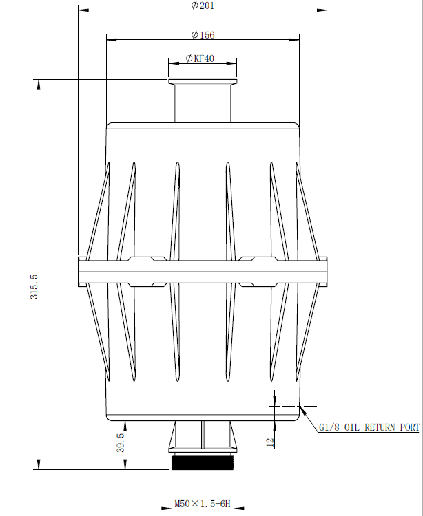 30 L/s Oil Mist Filter for Vacuum Pump / Vacuum System Protection