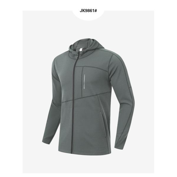 Men's Zipper Hooded Jacket Casual Sports Knitted Cardigan with 3D Print Decoration