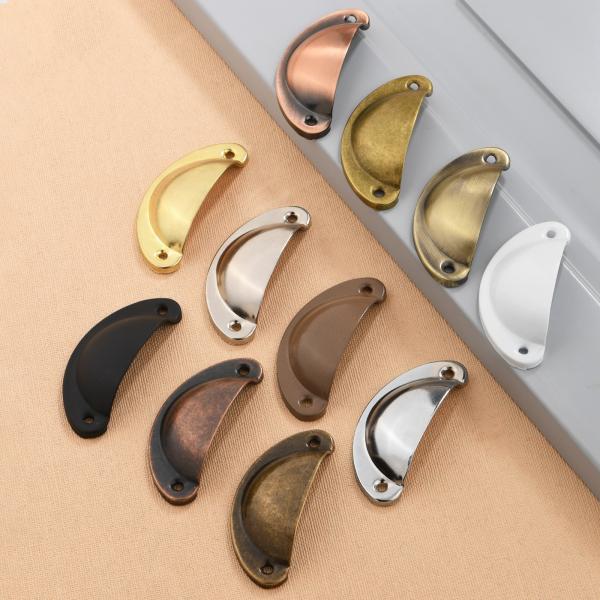 Mobília Shell Vintage Cabinet Knobs antiga RCW-26986 da porta do armário do puxador da porta do armário da gaveta da cozinha do metal