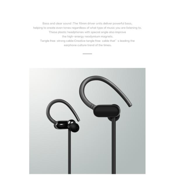 ABS Plastic Earhook Wired In Ear Earphones 16Ω Anti UV Powerful