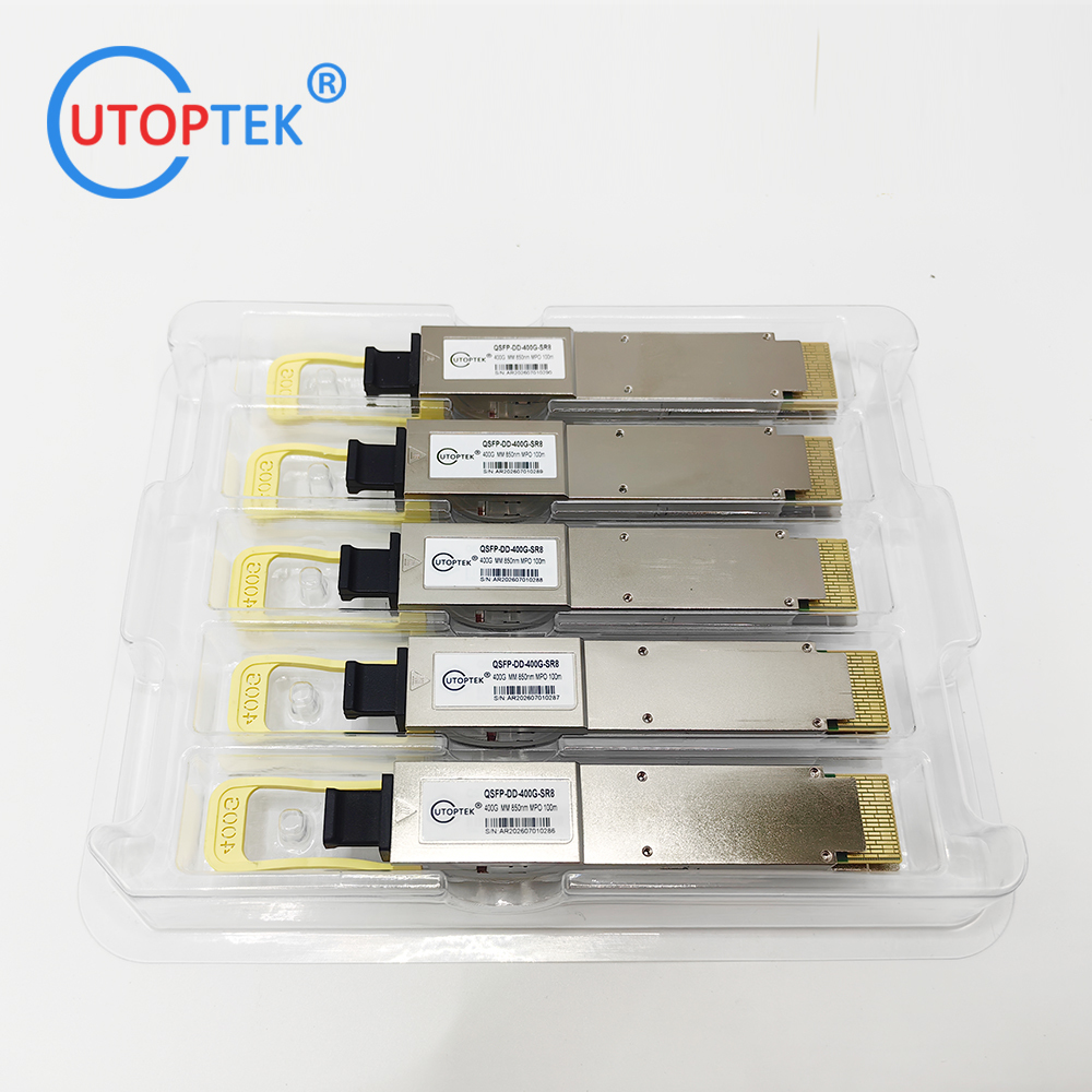 Cisco Compatible 400Gb/s QSFP-DD SR8 850nm VCSEL MPO-16 100m Optical Transceiver Module