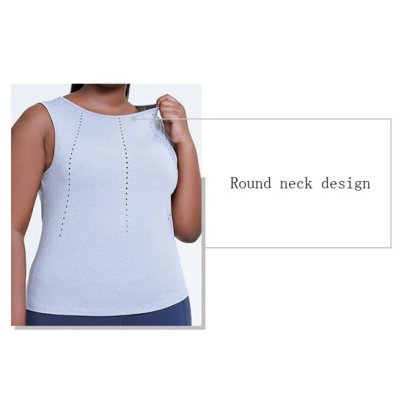 customizable Women'S Plus Size Yoga Wear Round Neck Laser Cut Tank Top