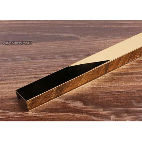 10ft SS316 U Channel Edging , SS U Channel 10*50*10mm PVD Plating