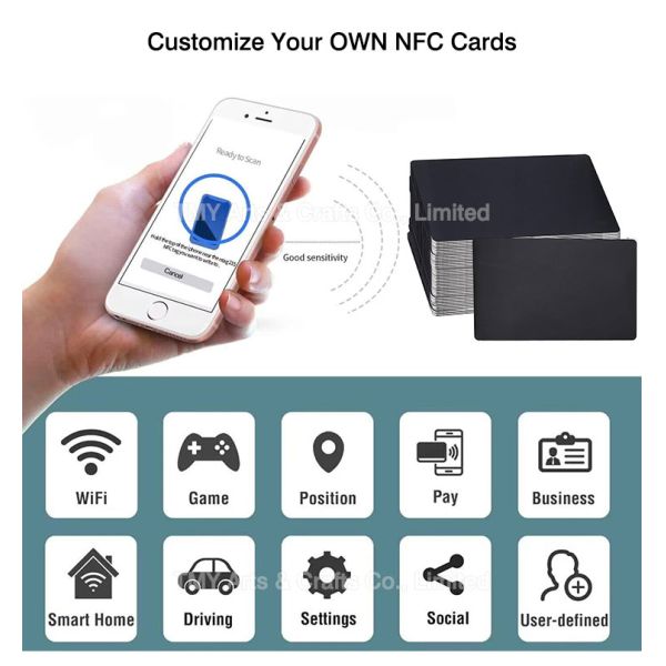 Wholesale Blank Printable PVC NFC Business Card With NFC 213/215/216 Sticker