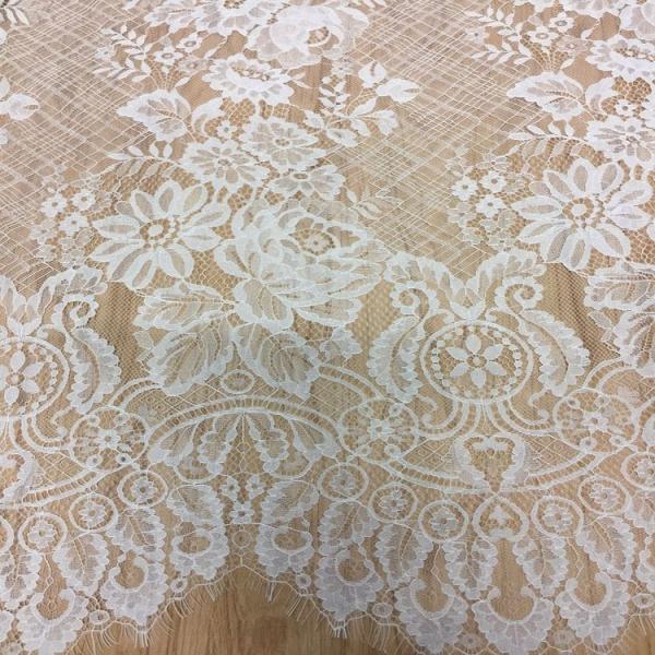 150cm * 300cm  2017  New Fashion Bridal Eyelash Lace Fabric  in Ivory  color